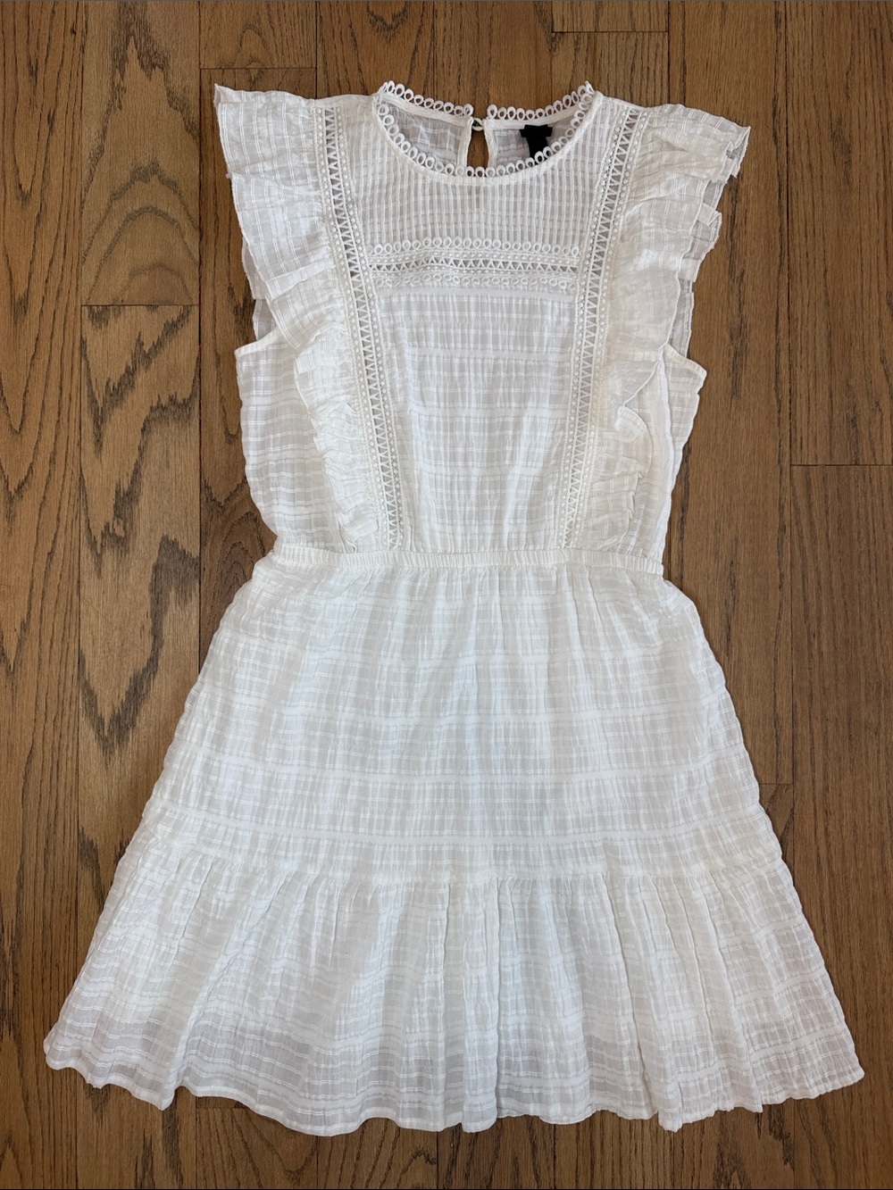 Wild Fable Women’s White Lace-Trim Ruffled Lined Boho Summer Dress Size Small
